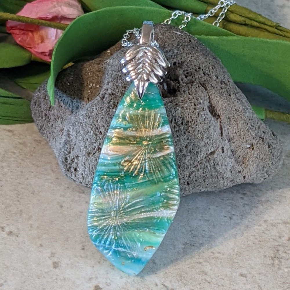 Green Flower Pendant